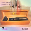 Glass pen set in a exclusiv wooden case