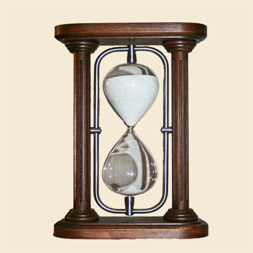 Hour-glass with stainless steel rocker